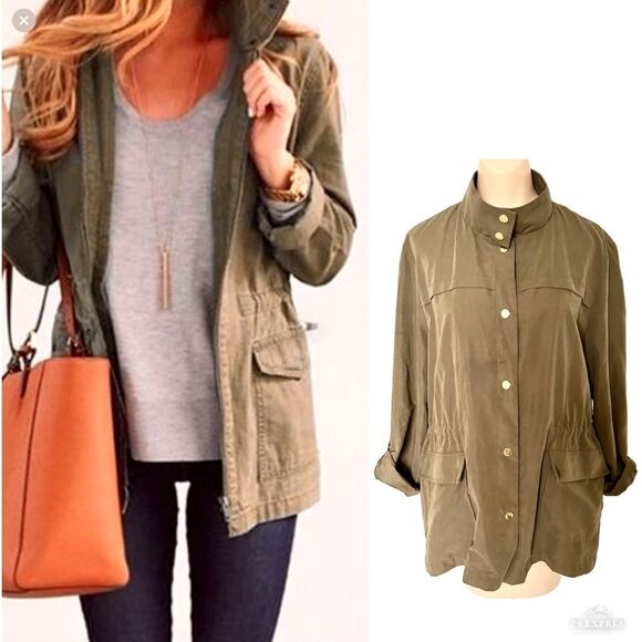 Love Tree Khaki Utility Jacket - Picture 1 of 7